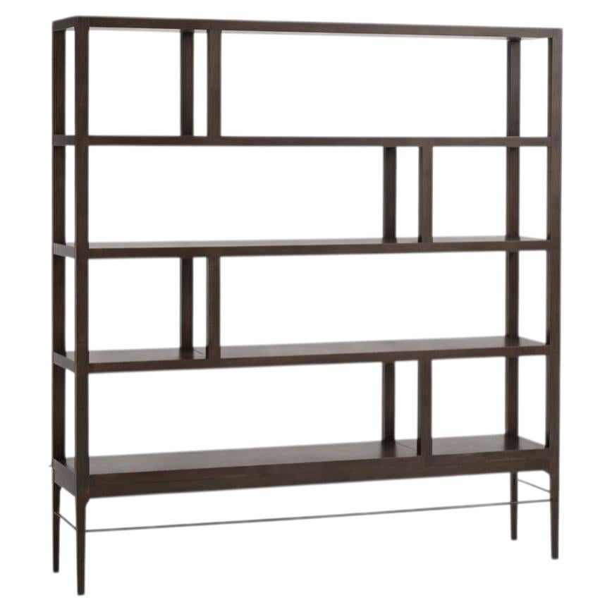 Linear Bookcase in Espresso Walnut by Stamford Modern For Sale