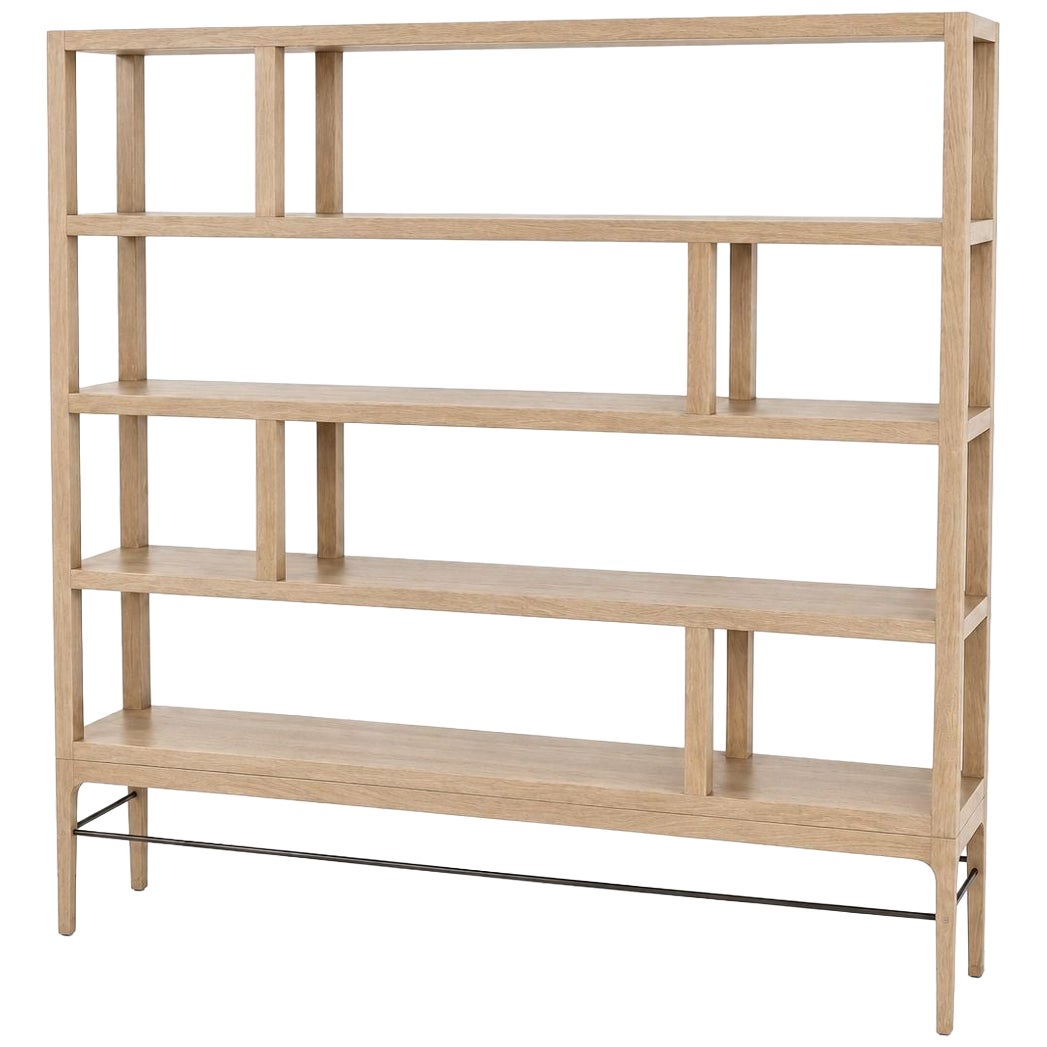 Linear Bookcase in White Oak by Stamford Modern For Sale
