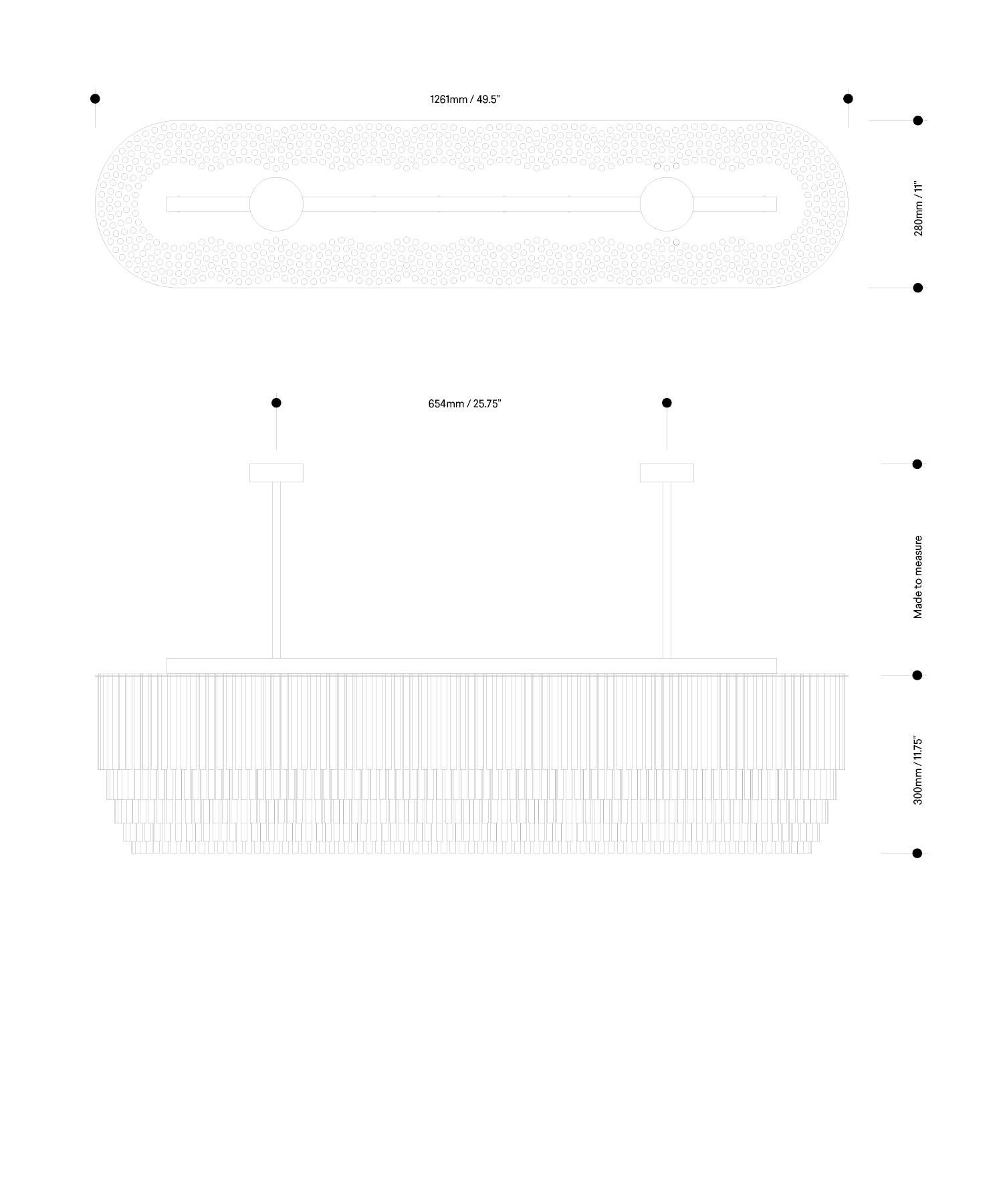 Lampadario lineare 1261mm / 25.75