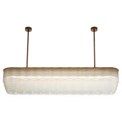 Linear Chandelier 1370mm / 54" Brass-based Bronze with Tiered Glass Profile
