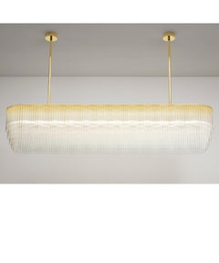 Linear Chandelier 1370mm / 54" in Polished Brass with Tiered Glass Profile
