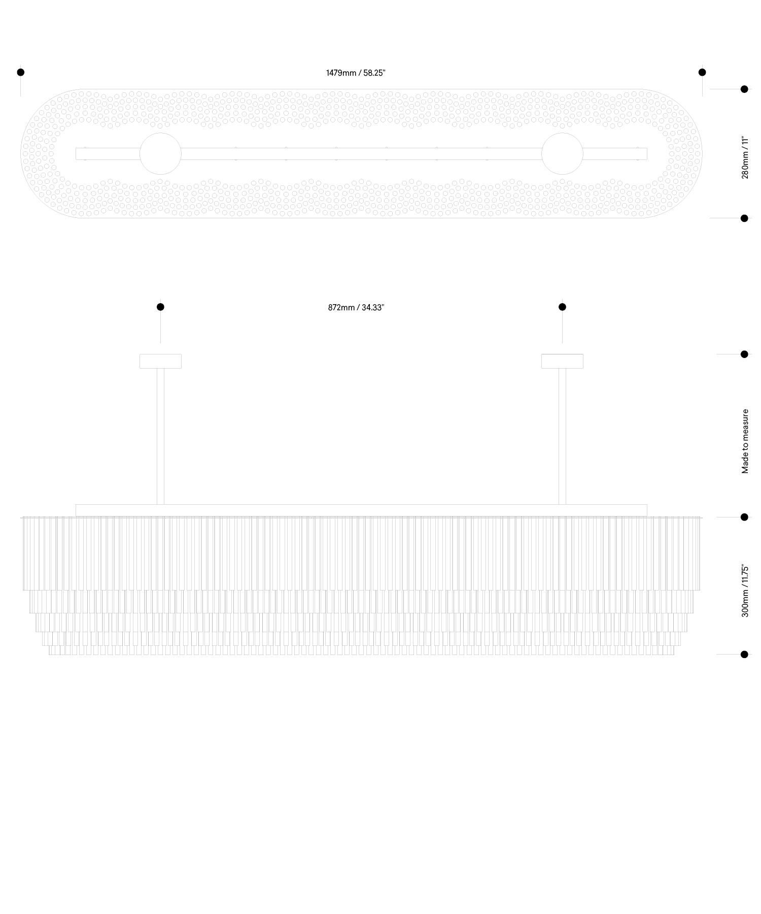 Lampadario lineare 1479mm / 58,25