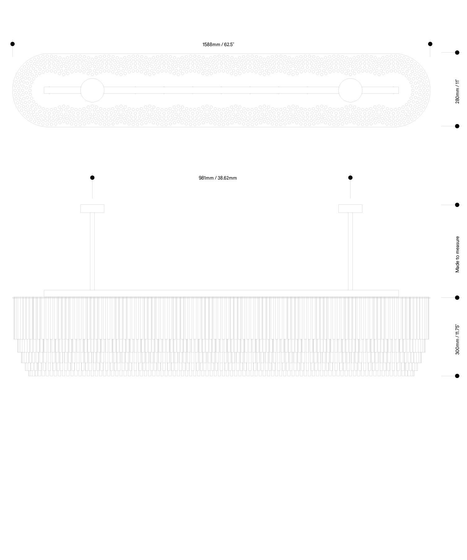Lampadario lineare 1588mm / 62,5