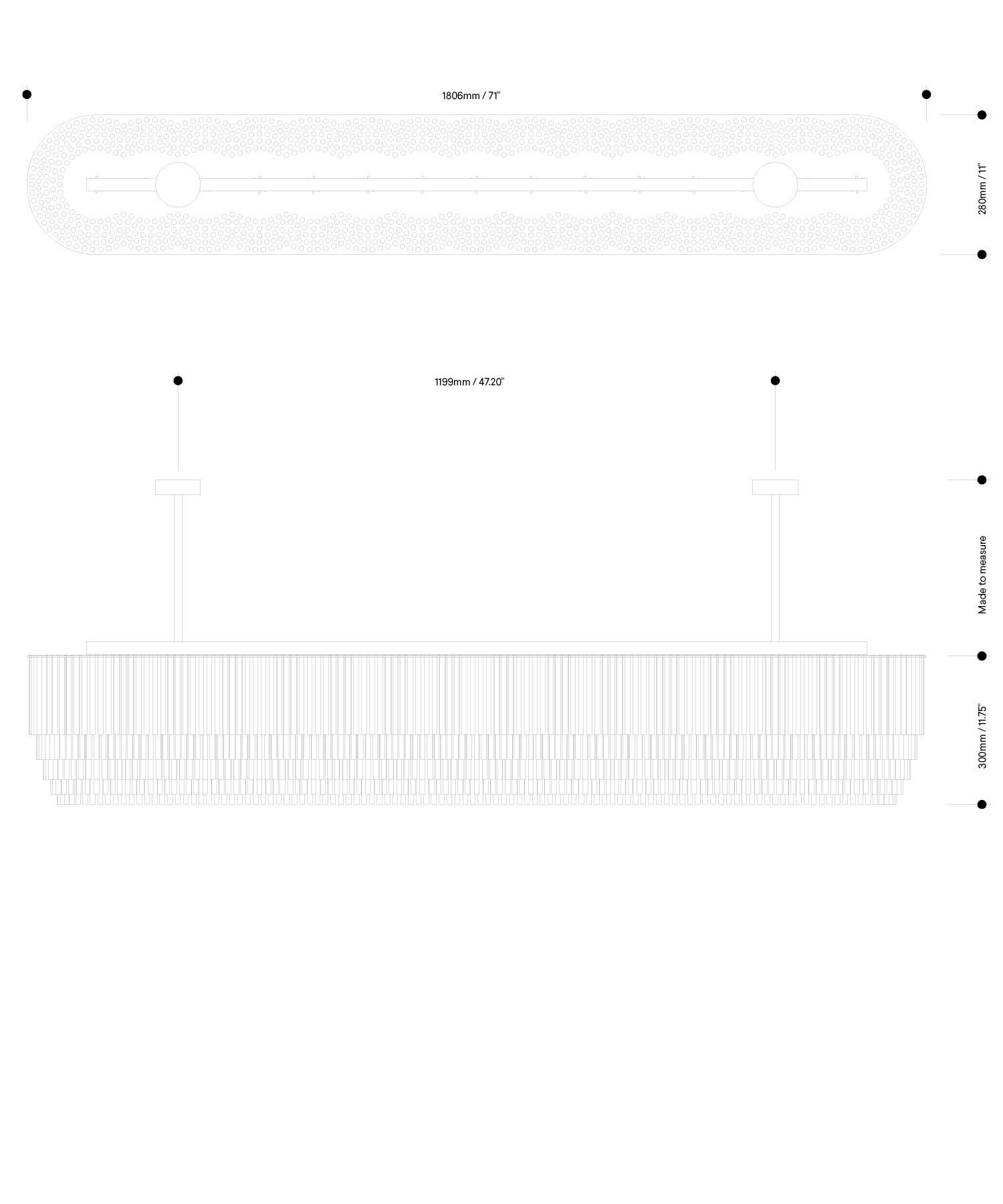 Lampadario lineare 1806mm / 71