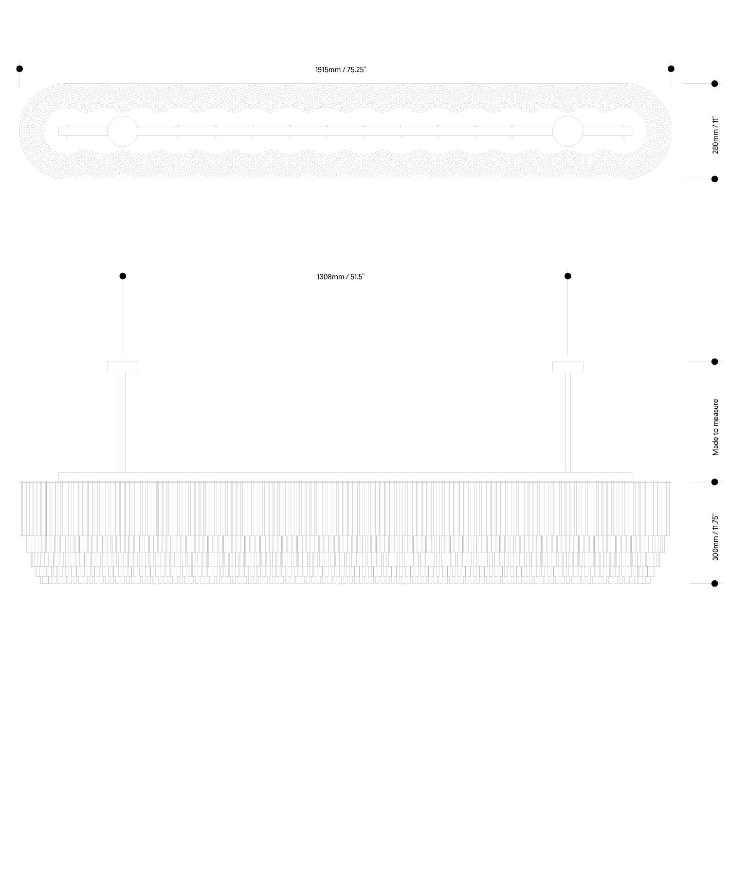 Lampadario lineare 1915mm / 75,25
