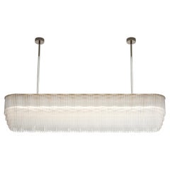 Linear Chandelier 1915mm / 75.25" in Polished Nickel, with Tiered Glass Profile