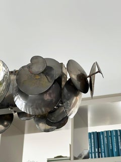 Linear Chandelier, Patinated Pewter, Ochre London Eucalyptus, England, 2011
