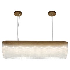 Linear Chandelier Thin 1010mm/39.75" in Brass-based Bronze/Tiered Glass Profile