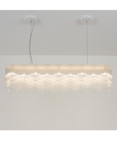 Linear Chandelier Thin 1010mm/39.75" in Powdercoat Finish and Clear Glass