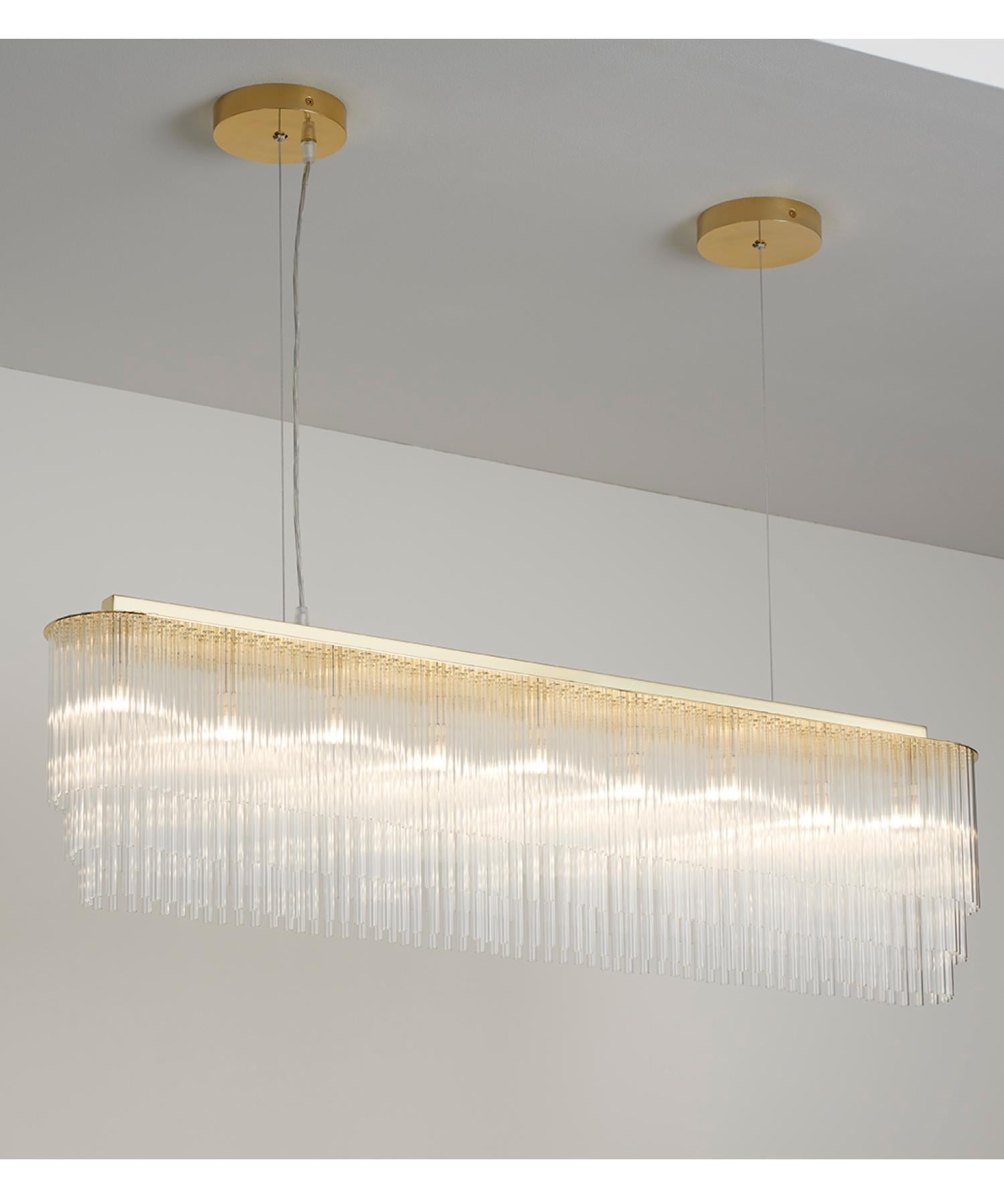 Oggetti in metallo Lampadario lineare Thin 1445mm/58.75