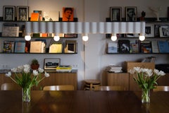 Linear Corrugation Pendant Light '5 Bulbs' in Off-White