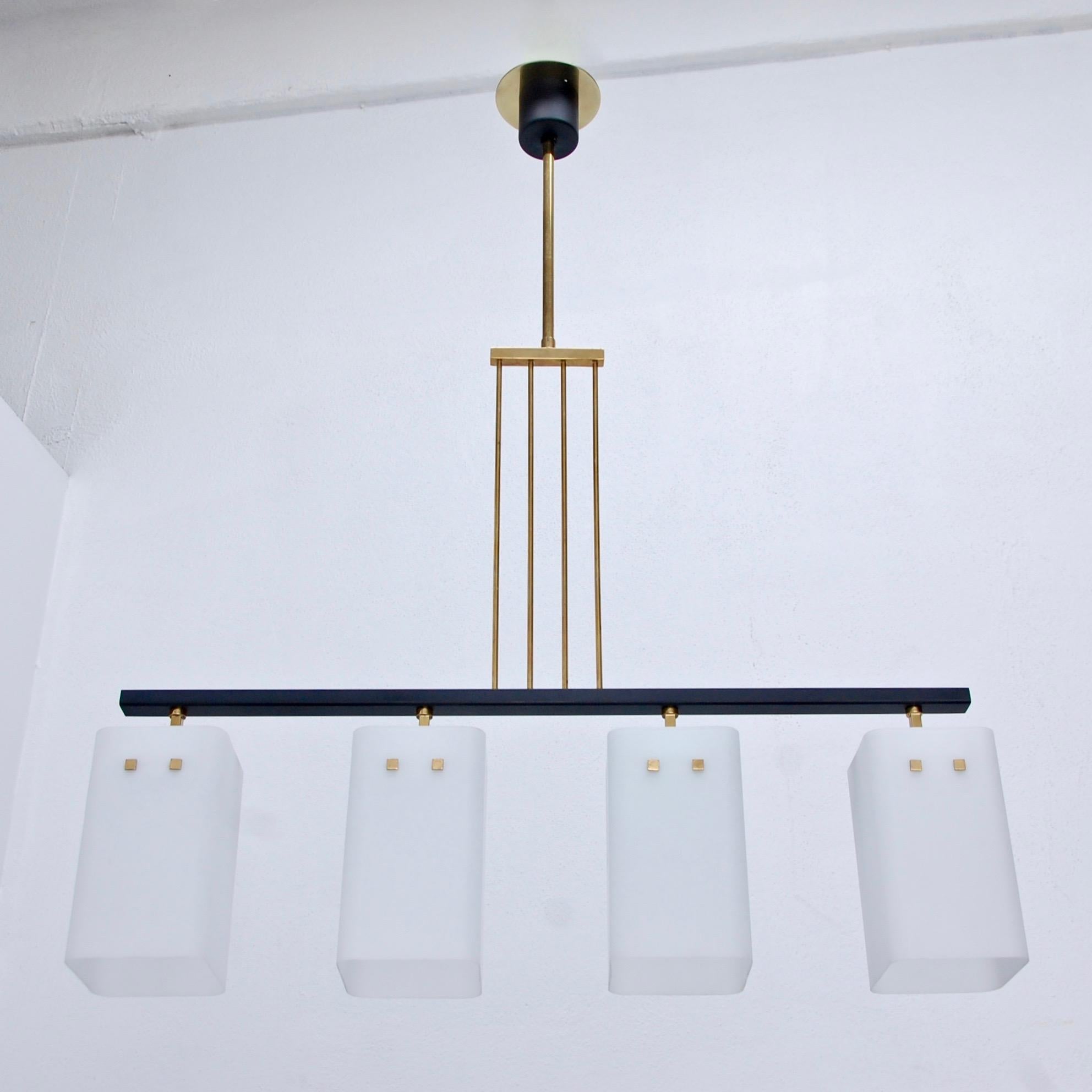 Linear Cubic Italian Chandelier For Sale 2