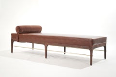 Linear Daybed in Leather and Mohair by Stamford Modern