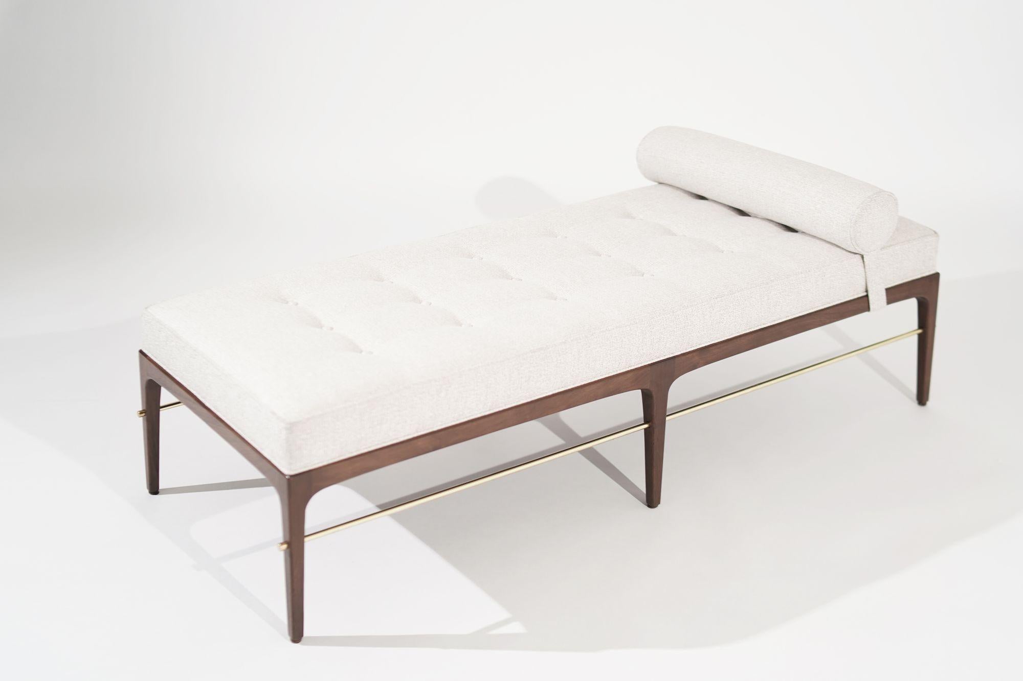 Contemporary Linear Daybed in Special Walnut Series 72 by Stamford Modern For Sale
