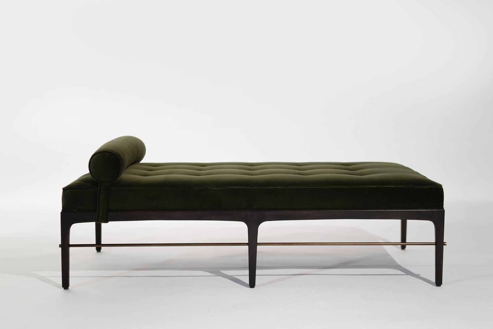 Mid-Century Modern Linear Daybed Series 60 in Espresso and Bronze For Sale