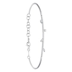 Bracciale con diamanti lineari in oro bianco 18 carati, medio