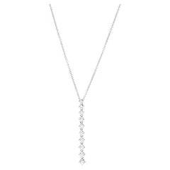 Linear Diamond Pendant Necklace, 14K White Gold, Length 18 Inches