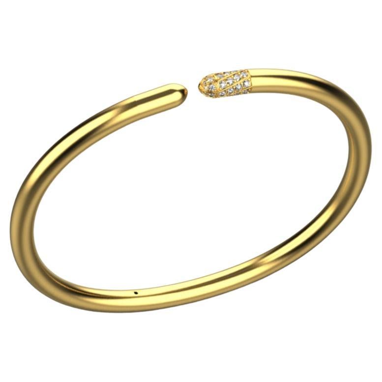 Linear Diamond Tip Bracelet, 18k Gold, 0.43ct For Sale