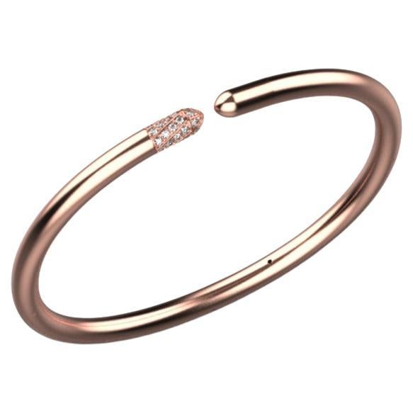 Bracelet linéaire à diamants, or rose 18 carats, 0,43 carat