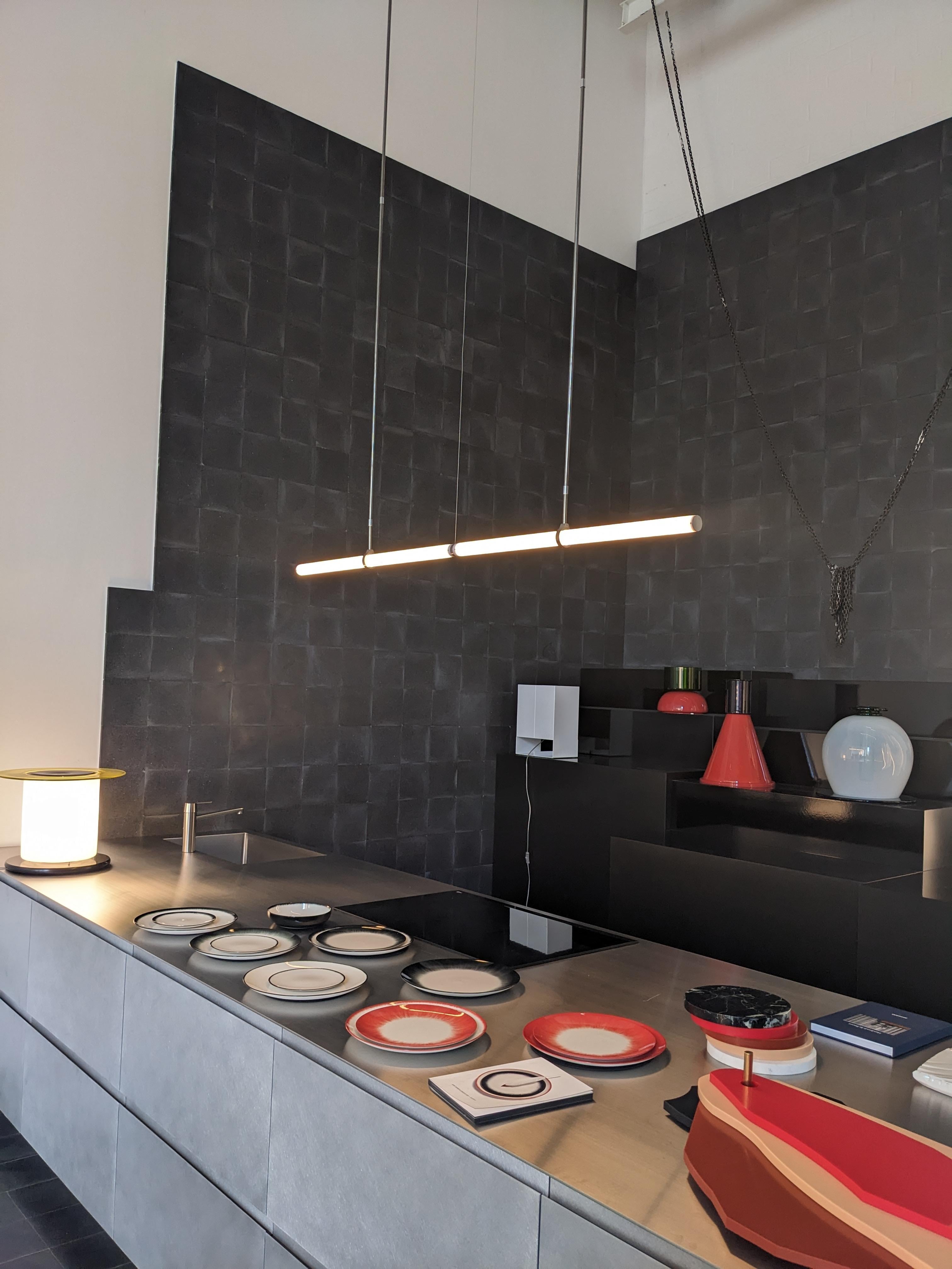 Linear Light Object 015 – Minimalist Horizontal Pendant in Dark Bronze For Sale 8