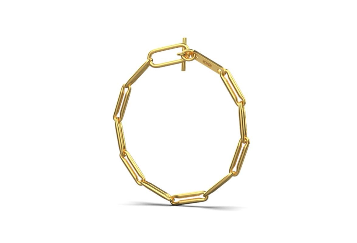 Linear Link Chain Bracelet, 18k Gold For Sale