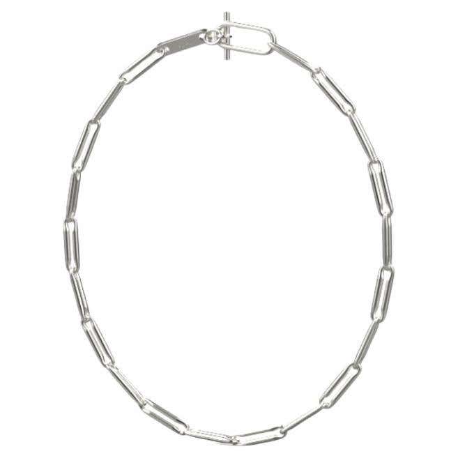 Loop Chain Necklace, Sterling Silver For Sale at 1stDibs
