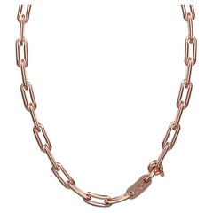 Linear Link Curved Necklace, 18k Rose Gold