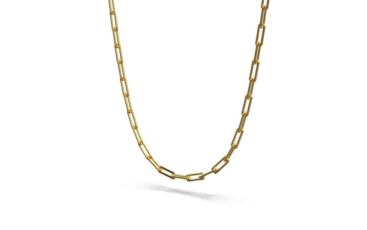 Linear Link Necklace, 18K Gold In New Condition For Sale In Leigh-On-Sea, GB