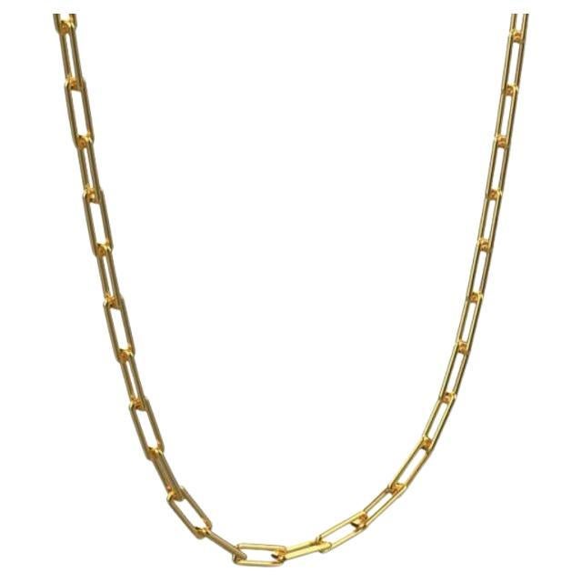 Linear Link Necklace, 18K Gold For Sale