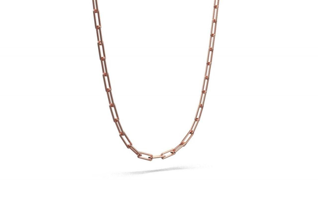 Linear Link Necklace, 18K Rose Gold In New Condition For Sale In Leigh-On-Sea, GB