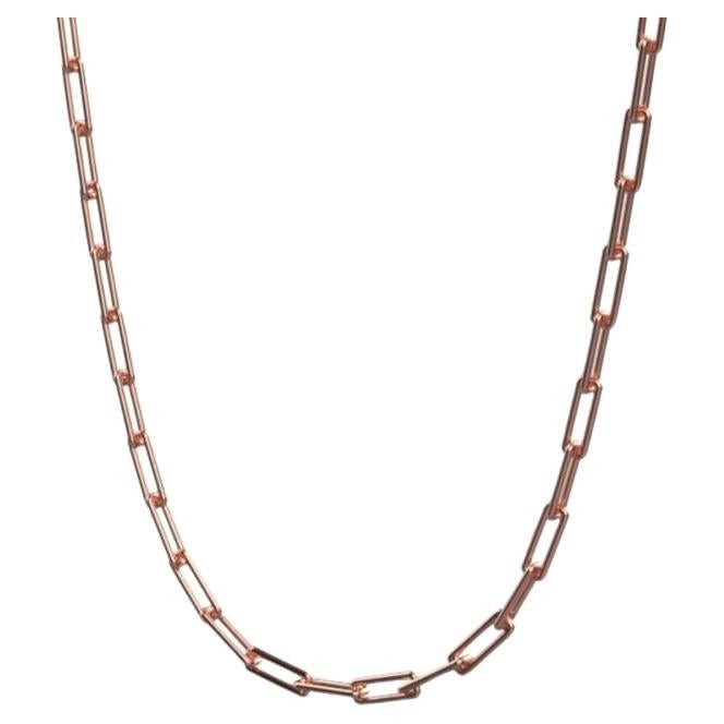 Linear Link Necklace, 18K Rose Gold For Sale