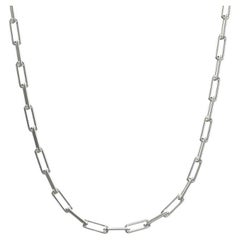 Linear Link Necklace, 18K White Gold