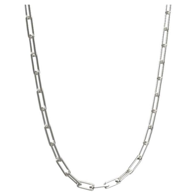 Linear Link Necklace, Sterling Silver For Sale