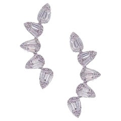 Linearer birnenförmiger Diamant Baguette-Ohrcrawler