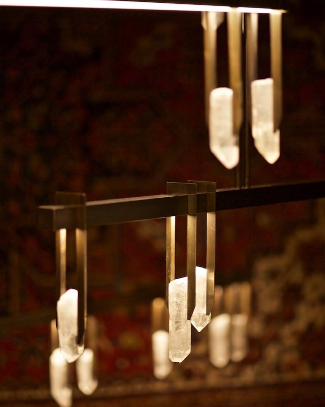 Linear Rectangular Frame with Crystal 180 Pendant Light by Christopher Boots For Sale 10