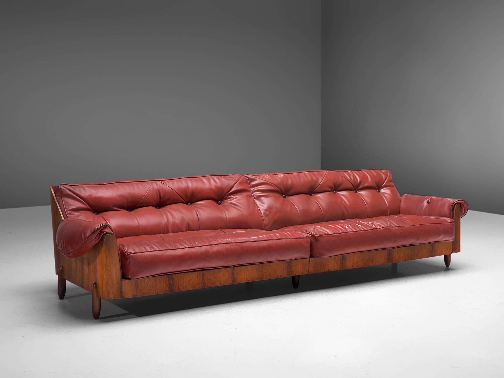 Mid-Century Modern Lineart Moveis e Decoracoes Customizable Sofa in Rosewood