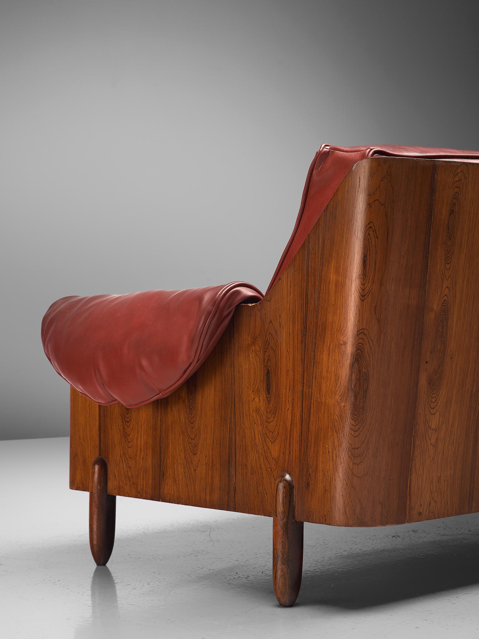 Mid-20th Century Lineart Moveis e Decoracoes Customizable Sofa in Rosewood