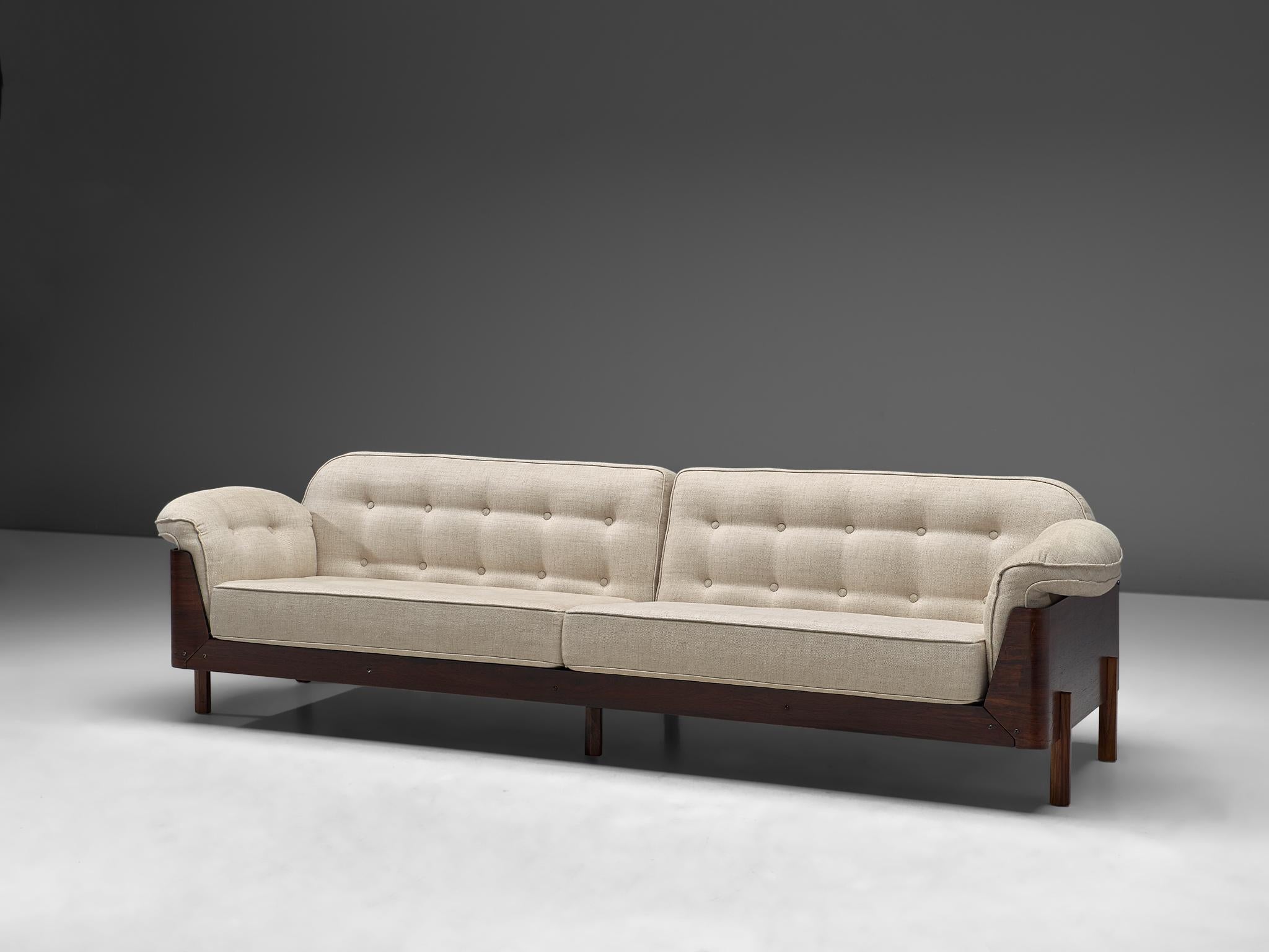 Lineart Moveis e Decoracoes Großes Sofa aus Palisanderholz und Stoff, 1960er Jahre (Brasilianisch)