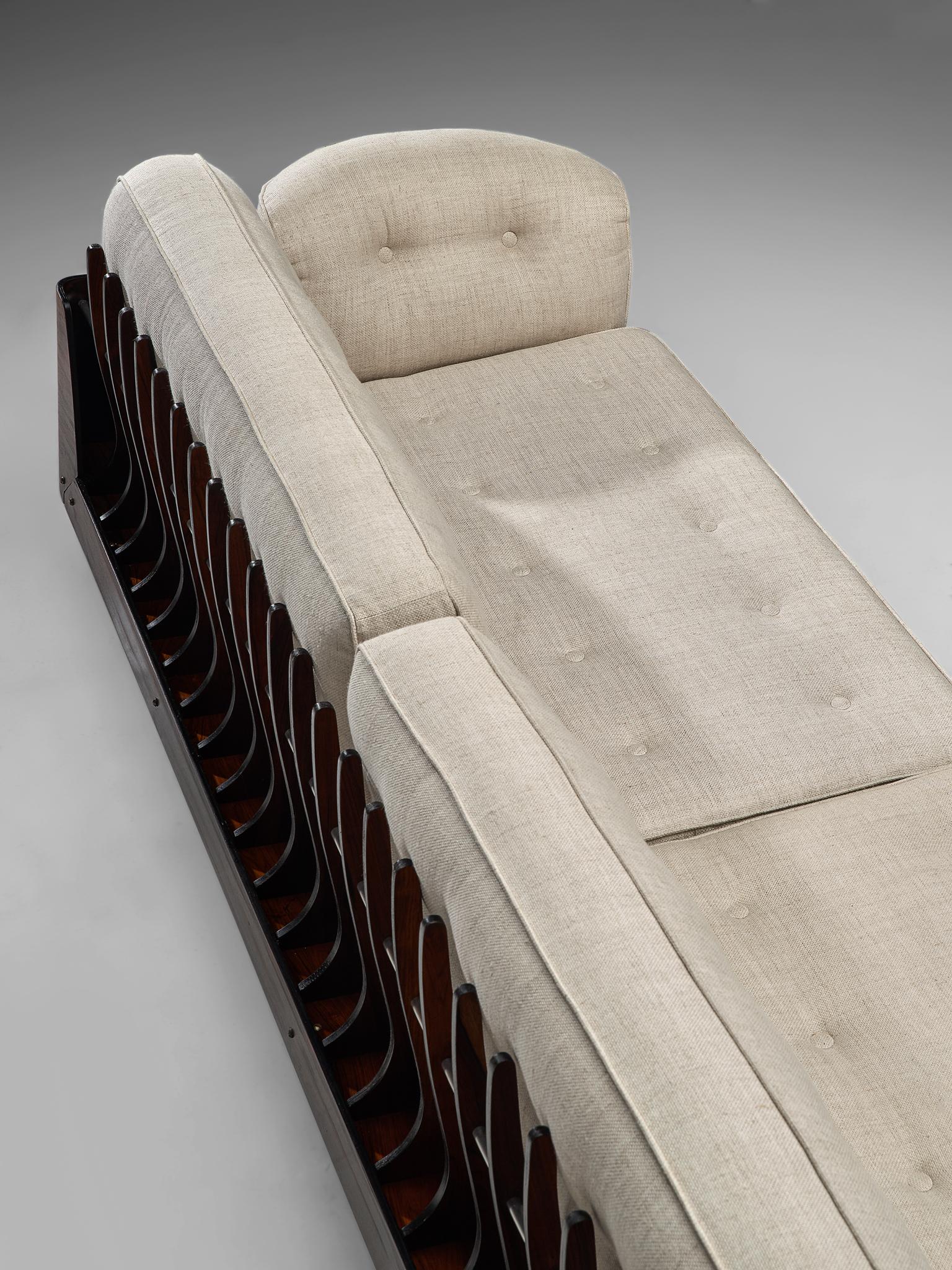 Lineart Moveis e Decoracoes Großes Sofa aus Palisanderholz und Stoff, 1960er Jahre 3