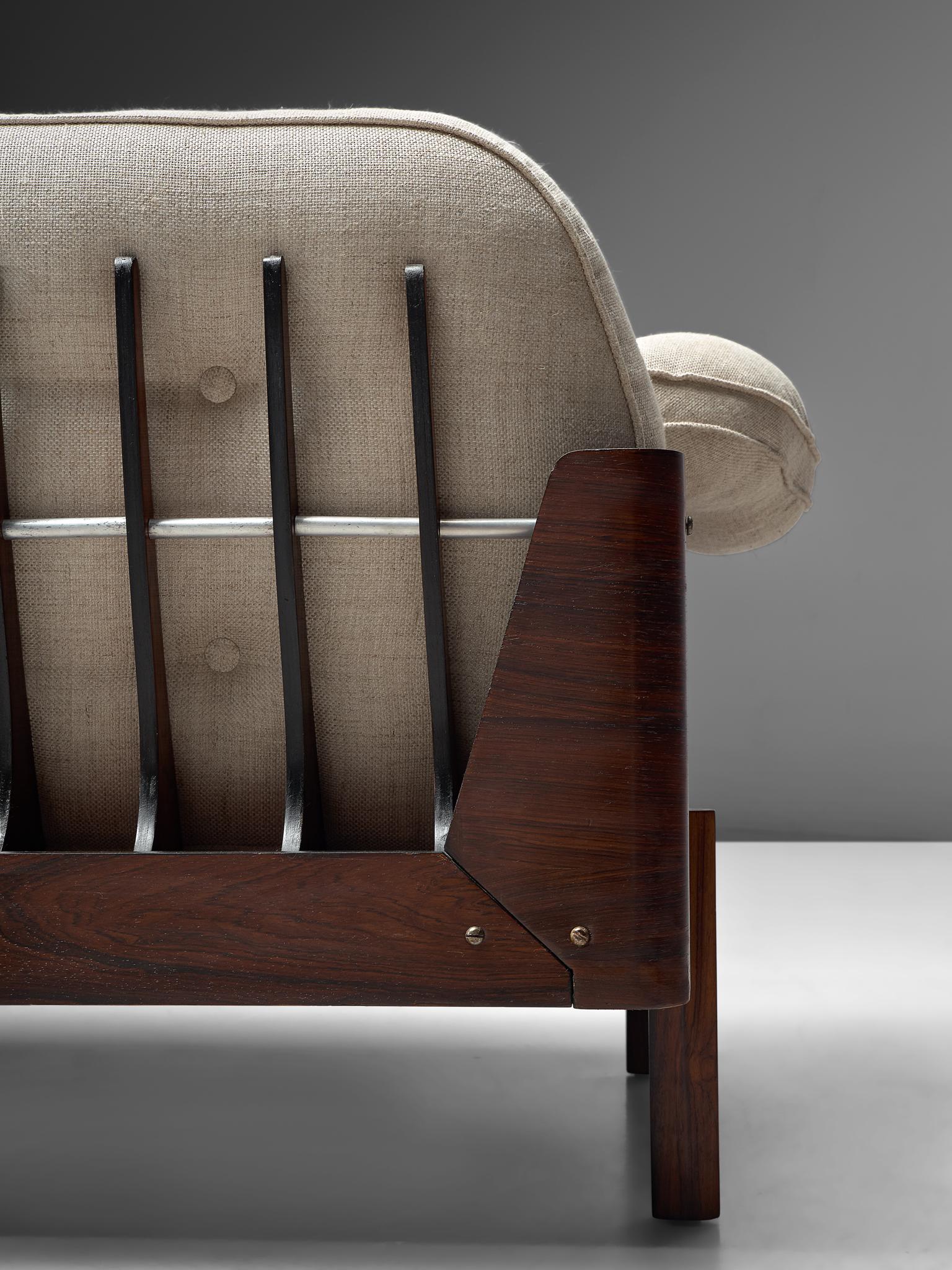 Lineart Moveis e Decoracoes Großes Sofa aus Palisanderholz und Stoff, 1960er Jahre 4