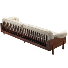 Lineart Moveis e Decoracoes Großes Sofa aus Palisanderholz und Stoff, 1960er Jahre