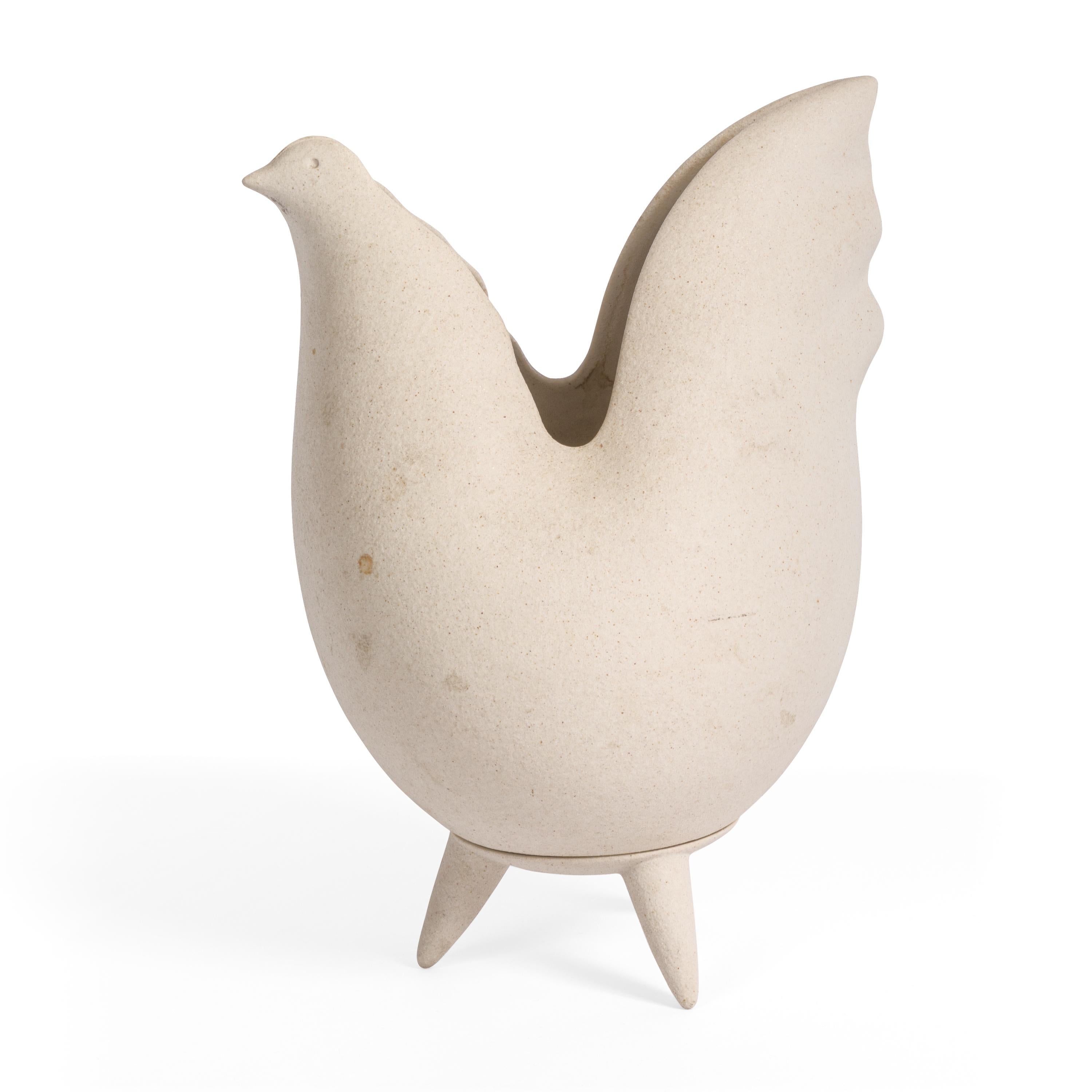Italian Lineasette Porcelain Chicken Vase, Italy, 2014