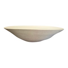 Linen and Black Crackle Motif Exterior Extra Large Bowl, Italy, Contemporary