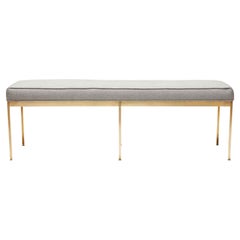 Linen and Brass Paul Bench by Lawson-Fenning