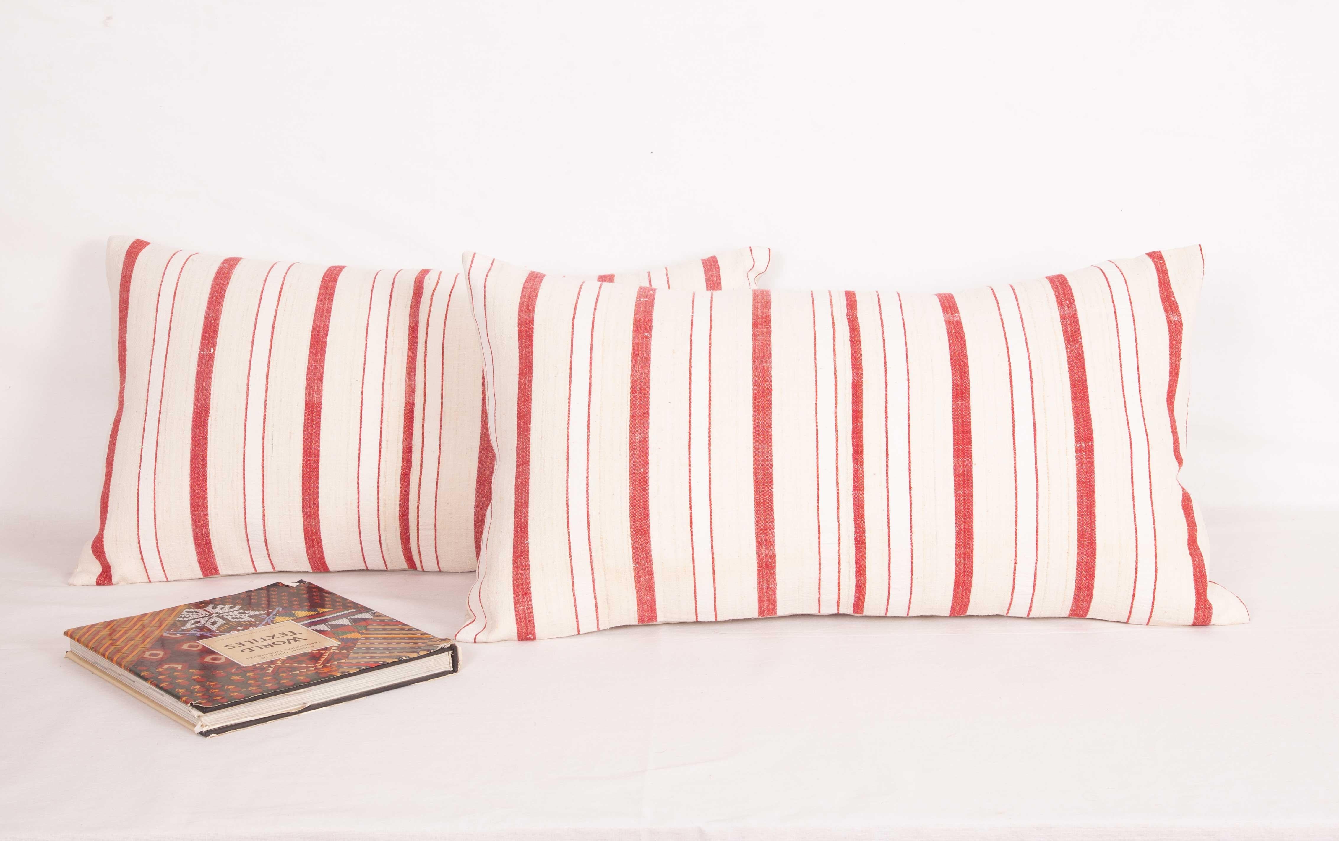 Tribal Linen and Cotton Pillow Cases Made from a Vintage Anatolian Handwoven Textile