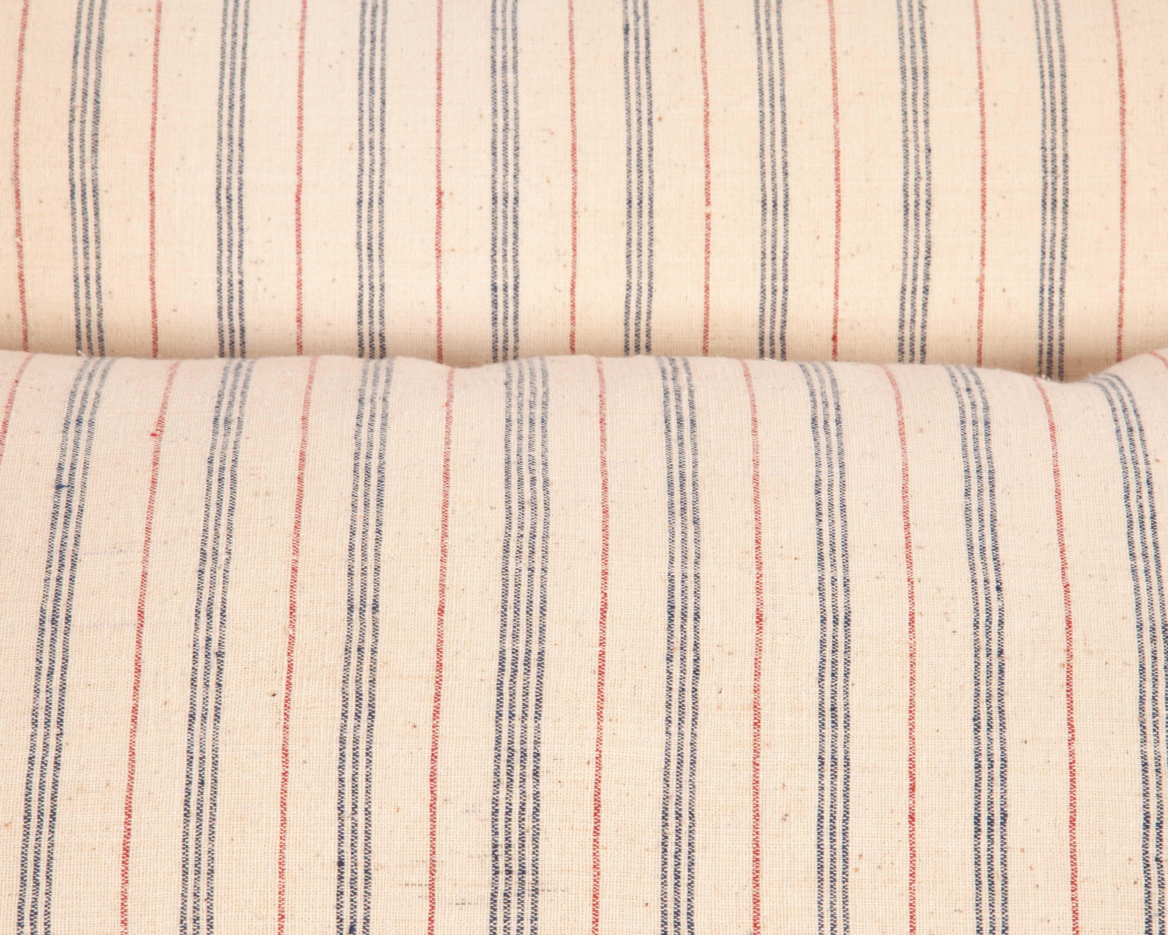 Hand-Woven Linen and Cotton Pillow Cases Made from a Vintage Anatolian Handwoven Textile