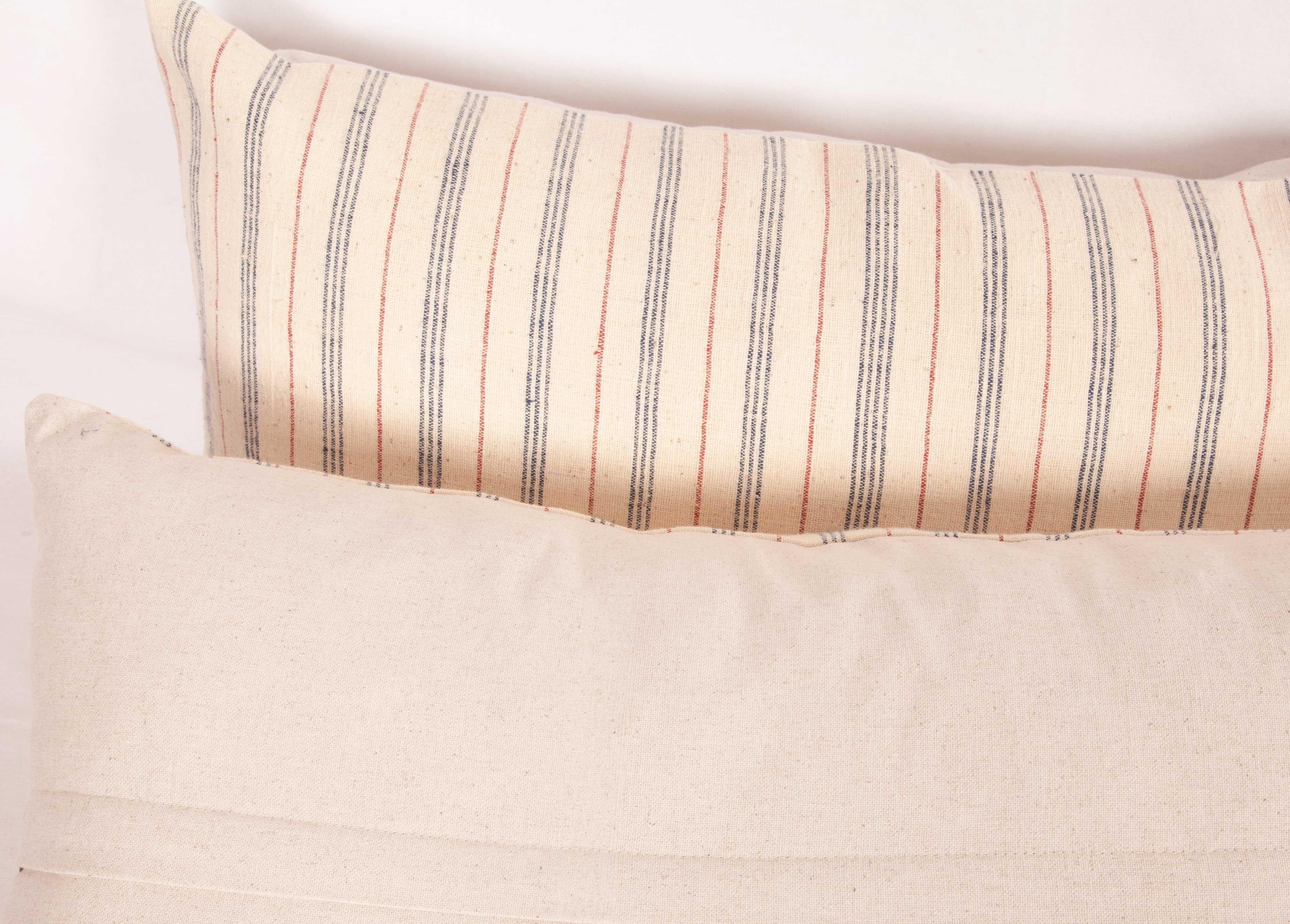 Linen and Cotton Pillow Cases Made from a Vintage Anatolian Handwoven Textile In Good Condition In Istanbul, TR