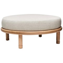 Oak and Linen Moreno Ottoman by Lawson-Fenning