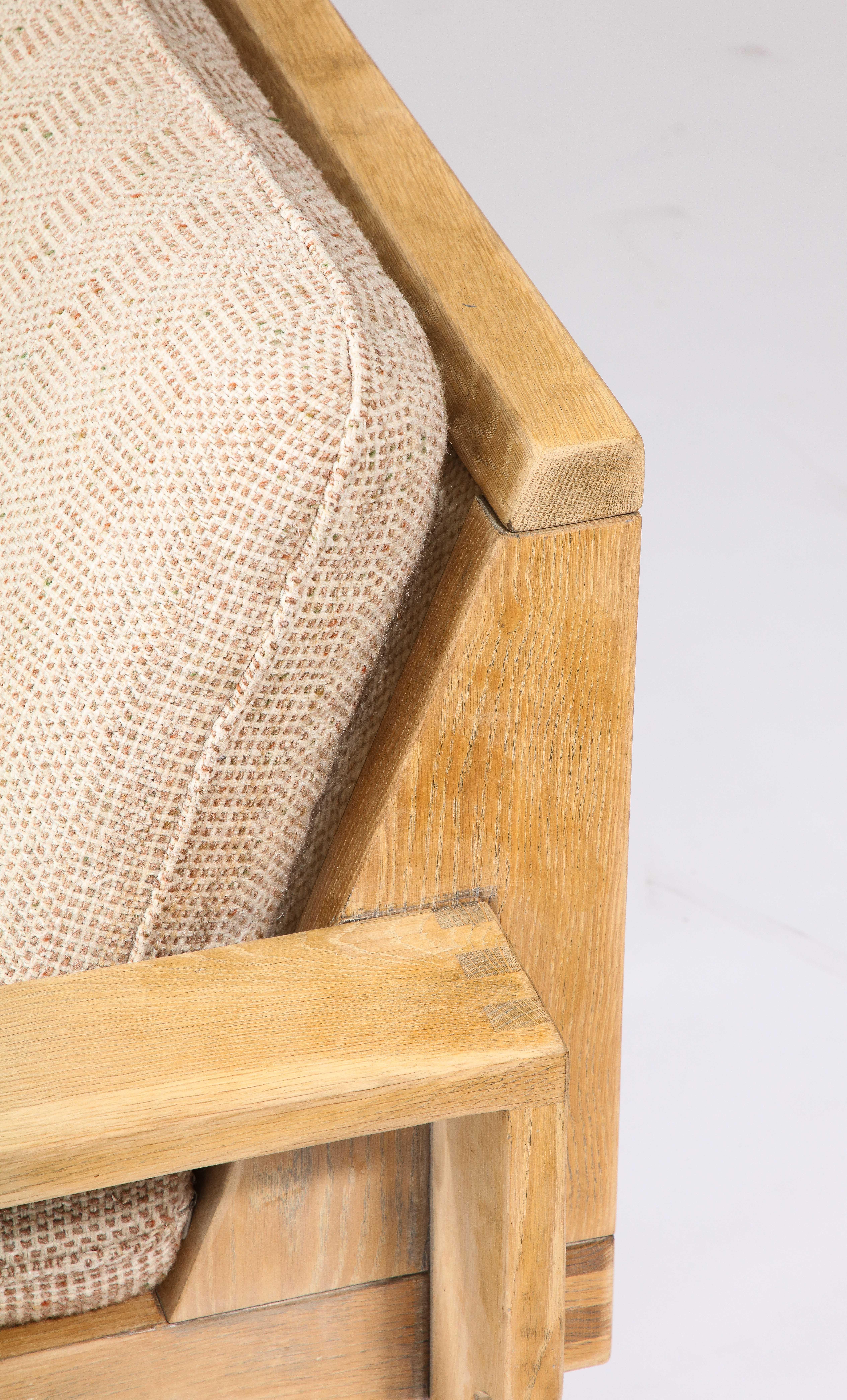 Linen and Oak Constructivist Sofa, The Netherlands, c. 1960 5