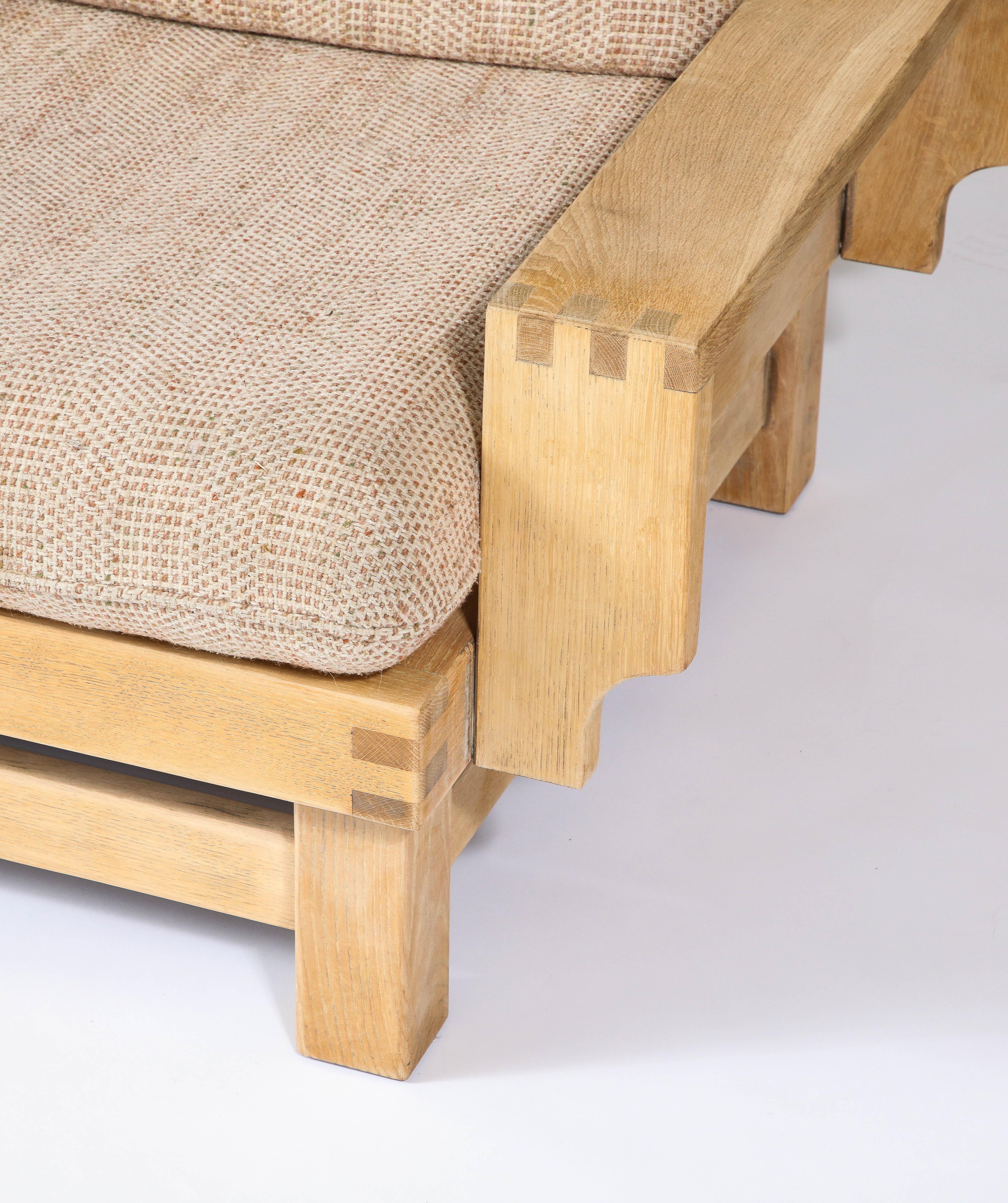 Linen and Oak Constructivist Sofa, The Netherlands, c. 1960 8